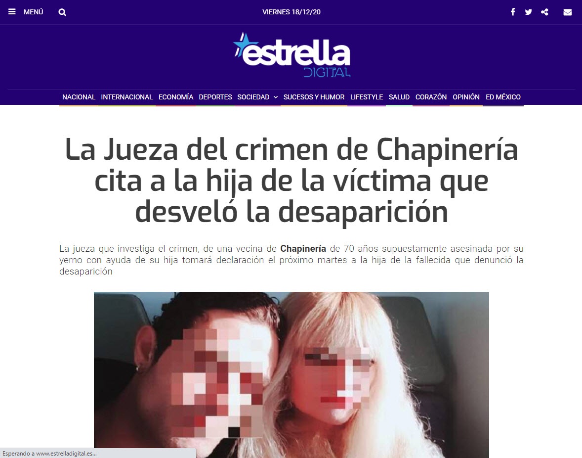 La Jueza del crimen de Chapinería cita a la hija de la víctima que desveló la desaparición