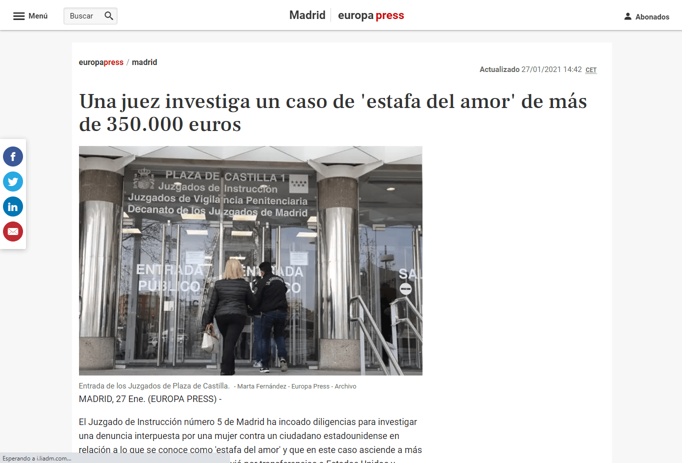 Una juez investiga un caso de 'estafa del amor' de más de 350.000 euros