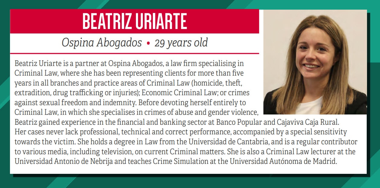Reconocimiento de Beatriz Uriarte por parte de Iberian Lawyer